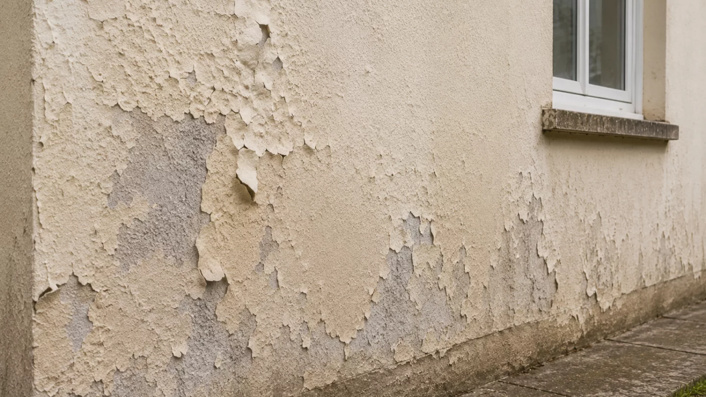 Image générée : Mur en déclin avec peinture écaillée