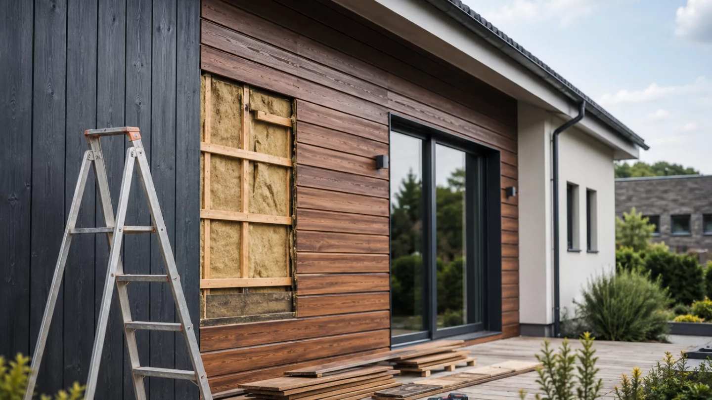 Image générée : Maison moderne en rénovation extérieure