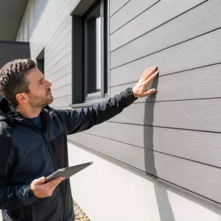 Image générée : Inspection de la façade moderne