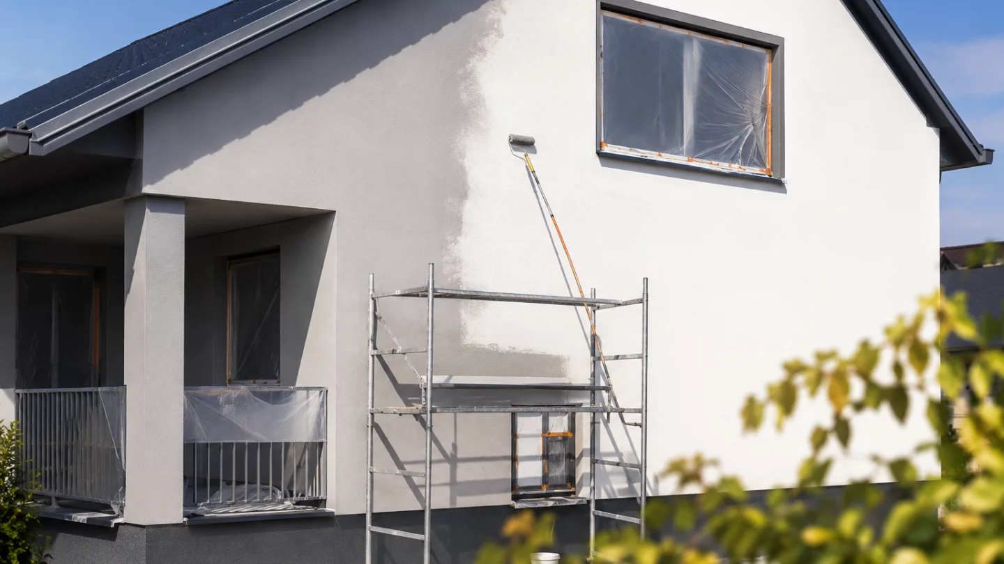 Image générée : Travaux de peinture en cours