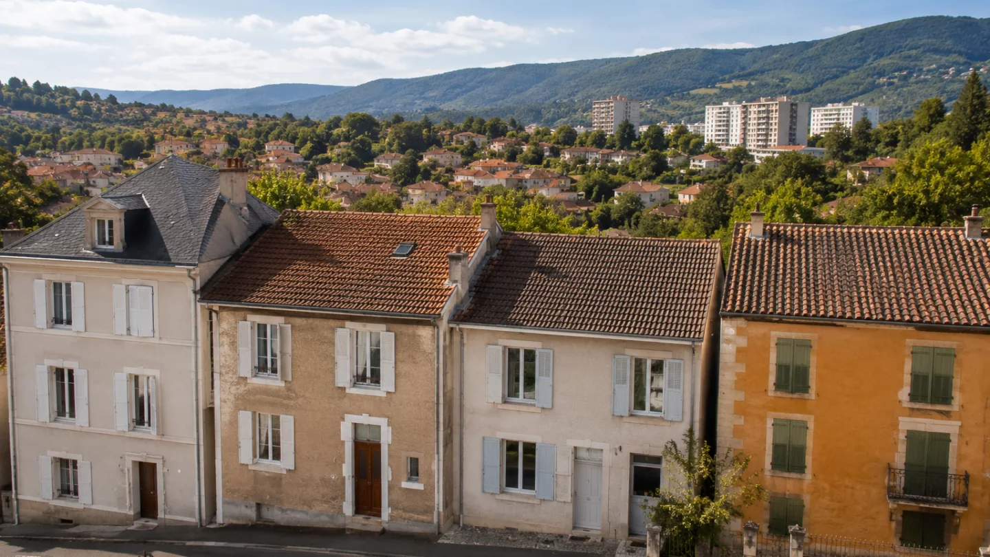 Image générée : Village ensoleillé sur une colline